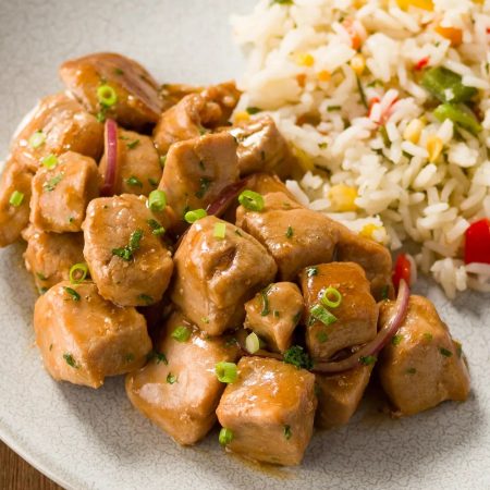 Receita de Filé Mignon Suíno com Arroz à Grega